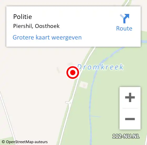 Locatie op kaart van de 112 melding: Politie Piershil, Oosthoek op 9 juli 2024 19:03