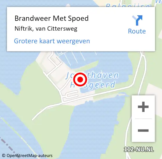 Locatie op kaart van de 112 melding: Brandweer Met Spoed Naar Niftrik, van Cittersweg op 9 juli 2024 19:14