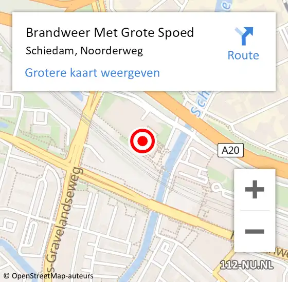 Locatie op kaart van de 112 melding: Brandweer Met Grote Spoed Naar Schiedam, Noorderweg op 9 juli 2024 19:27