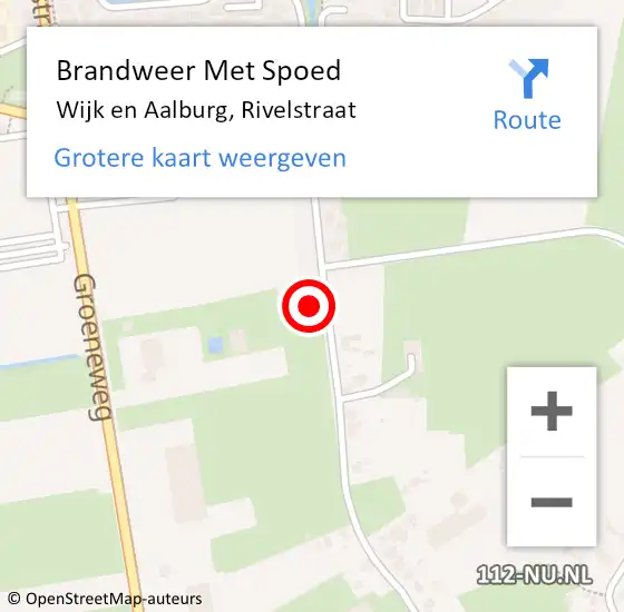 Locatie op kaart van de 112 melding: Brandweer Met Spoed Naar Wijk en Aalburg, Rivelstraat op 9 juli 2024 19:36