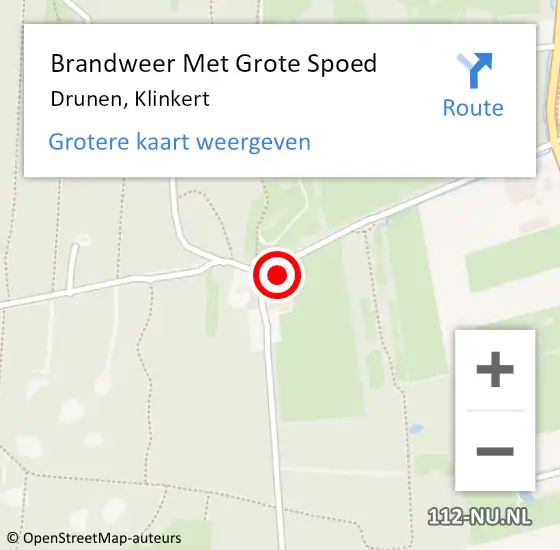 Locatie op kaart van de 112 melding: Brandweer Met Grote Spoed Naar Drunen, Klinkert op 9 juli 2024 19:43