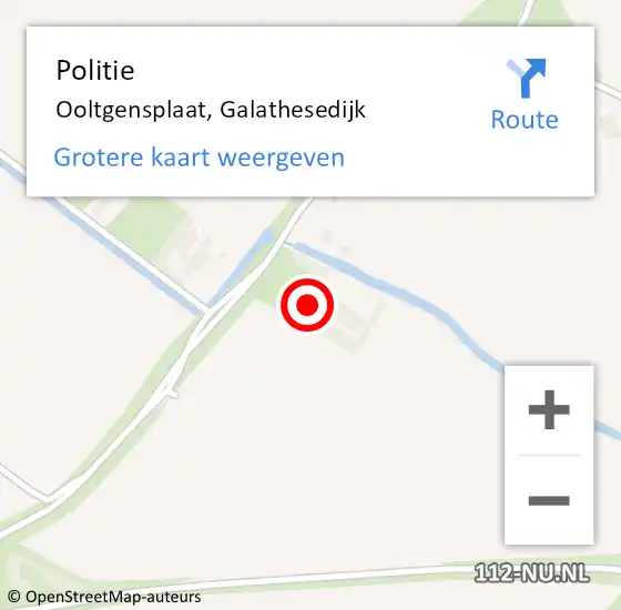 Locatie op kaart van de 112 melding: Politie Ooltgensplaat, Galathesedijk op 9 juli 2024 19:46