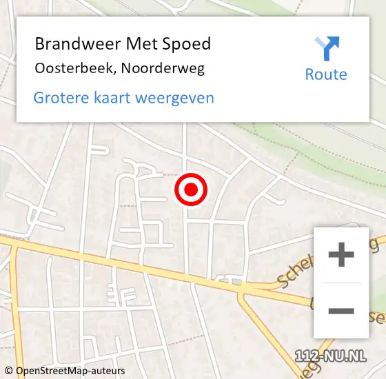 Locatie op kaart van de 112 melding: Brandweer Met Spoed Naar Oosterbeek, Noorderweg op 9 juli 2024 19:48