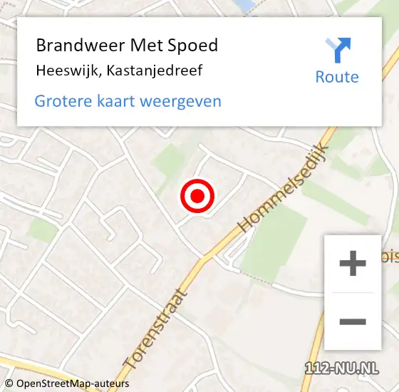 Locatie op kaart van de 112 melding: Brandweer Met Spoed Naar Heeswijk, Kastanjedreef op 9 juli 2024 20:01