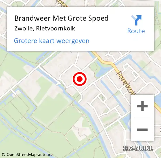 Locatie op kaart van de 112 melding: Brandweer Met Grote Spoed Naar Zwolle, Rietvoornkolk op 9 juli 2024 20:14