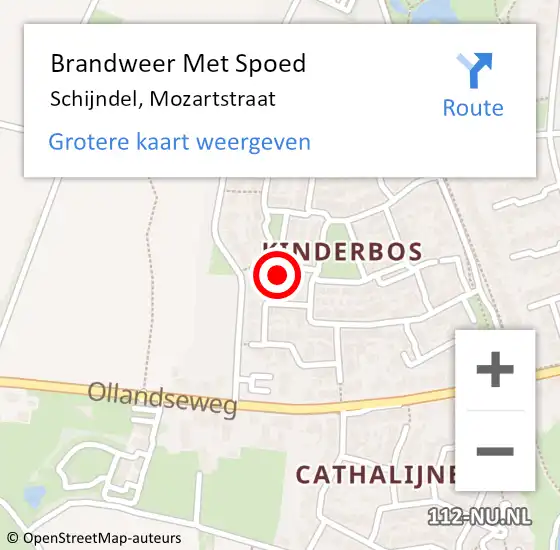 Locatie op kaart van de 112 melding: Brandweer Met Spoed Naar Schijndel, Mozartstraat op 9 juli 2024 20:26