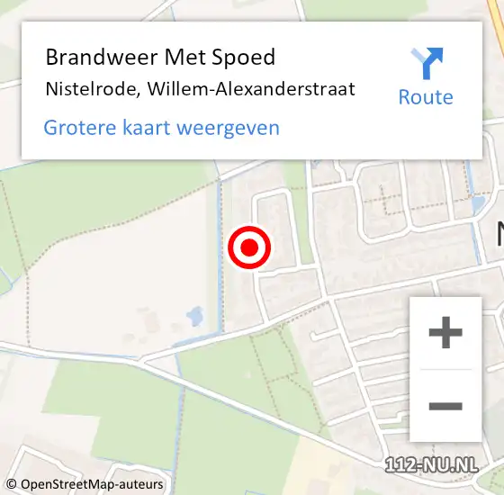 Locatie op kaart van de 112 melding: Brandweer Met Spoed Naar Nistelrode, Willem-Alexanderstraat op 9 juli 2024 20:57