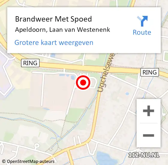 Locatie op kaart van de 112 melding: Brandweer Met Spoed Naar Apeldoorn, Laan van Westenenk op 9 juli 2024 21:01