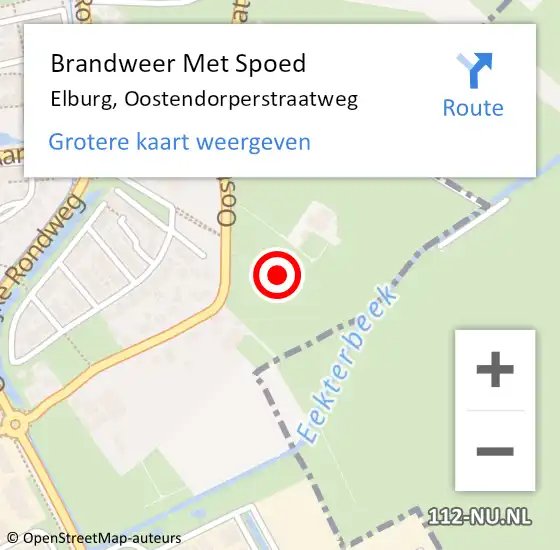 Locatie op kaart van de 112 melding: Brandweer Met Spoed Naar Elburg, Oostendorperstraatweg op 9 juli 2024 21:05