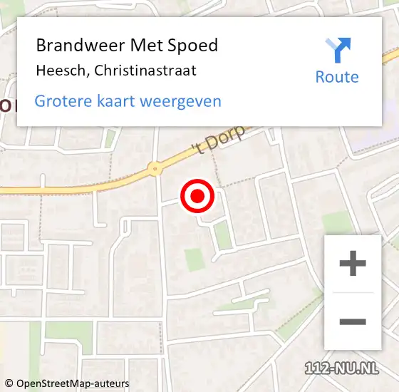 Locatie op kaart van de 112 melding: Brandweer Met Spoed Naar Heesch, Christinastraat op 9 juli 2024 21:06