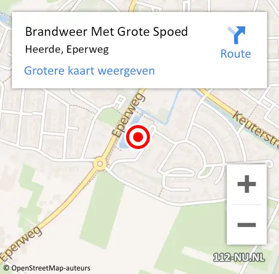 Locatie op kaart van de 112 melding: Brandweer Met Grote Spoed Naar Heerde, Eperweg op 9 juli 2024 21:11