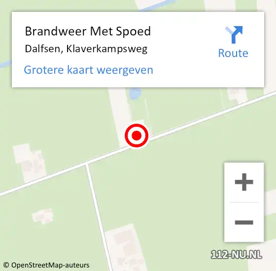 Locatie op kaart van de 112 melding: Brandweer Met Spoed Naar Dalfsen, Klaverkampsweg op 9 juli 2024 21:14