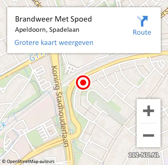 Locatie op kaart van de 112 melding: Brandweer Met Spoed Naar Apeldoorn, Spadelaan op 9 juli 2024 21:49