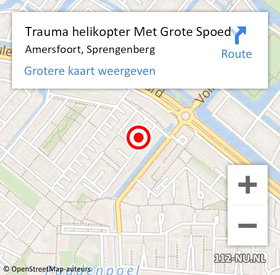 Locatie op kaart van de 112 melding: Trauma helikopter Met Grote Spoed Naar Amersfoort, Sprengenberg op 9 juli 2024 22:05