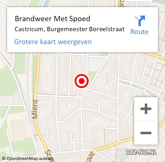 Locatie op kaart van de 112 melding: Brandweer Met Spoed Naar Castricum, Burgemeester Boreelstraat op 9 juli 2024 22:15