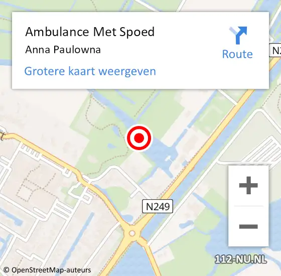 Locatie op kaart van de 112 melding: Ambulance Met Spoed Naar Anna Paulowna op 9 juli 2024 22:22