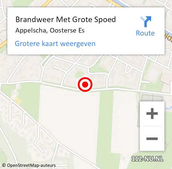 Locatie op kaart van de 112 melding: Brandweer Met Grote Spoed Naar Appelscha, Oosterse Es op 9 juli 2024 22:22