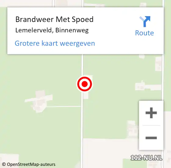 Locatie op kaart van de 112 melding: Brandweer Met Spoed Naar Lemelerveld, Binnenweg op 9 juli 2024 23:00