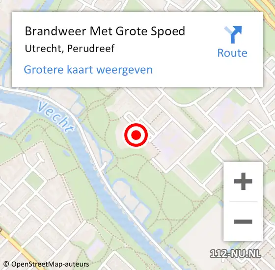 Locatie op kaart van de 112 melding: Brandweer Met Grote Spoed Naar Utrecht, Perudreef op 10 juli 2024 00:24