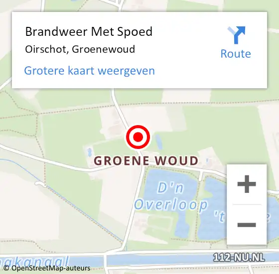 Locatie op kaart van de 112 melding: Brandweer Met Spoed Naar Oirschot, Groenewoud op 10 juli 2024 00:43