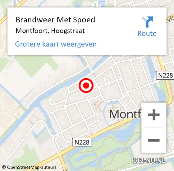 Locatie op kaart van de 112 melding: Brandweer Met Spoed Naar Montfoort, Hoogstraat op 10 juli 2024 01:39