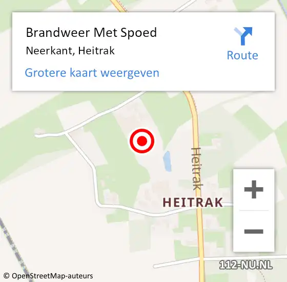 Locatie op kaart van de 112 melding: Brandweer Met Spoed Naar Neerkant, Heitrak op 10 juli 2024 02:54