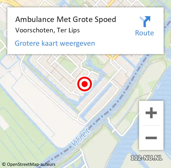 Locatie op kaart van de 112 melding: Ambulance Met Grote Spoed Naar Voorschoten, Ter Lips op 10 juli 2024 03:29