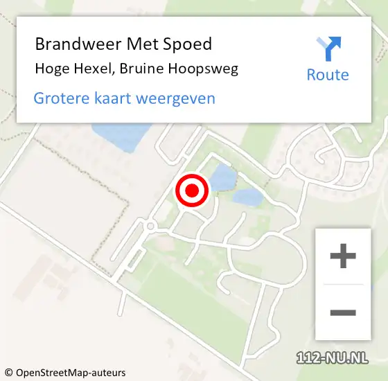 Locatie op kaart van de 112 melding: Brandweer Met Spoed Naar Hoge Hexel, Bruine Hoopsweg op 10 juli 2024 03:44