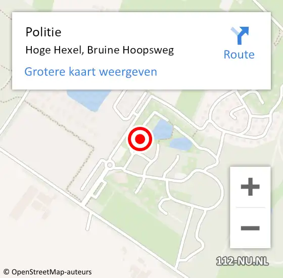 Locatie op kaart van de 112 melding: Politie Hoge Hexel, Bruine Hoopsweg op 10 juli 2024 03:44