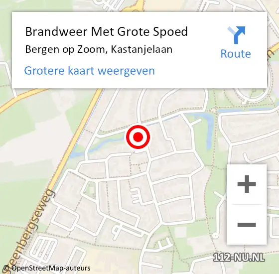Locatie op kaart van de 112 melding: Brandweer Met Grote Spoed Naar Bergen op Zoom, Kastanjelaan op 10 juli 2024 04:24