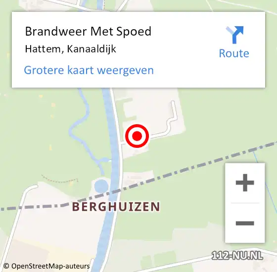 Locatie op kaart van de 112 melding: Brandweer Met Spoed Naar Hattem, Kanaaldijk op 10 juli 2024 05:17