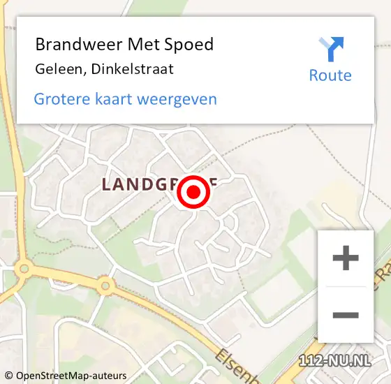 Locatie op kaart van de 112 melding: Brandweer Met Spoed Naar Geleen, Dinkelstraat op 10 juli 2024 05:47