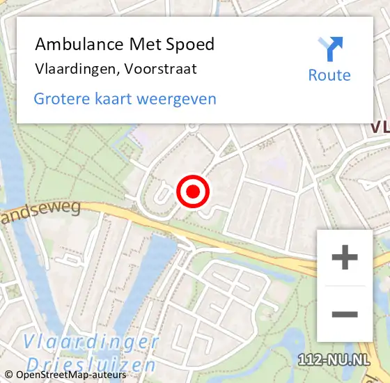 Locatie op kaart van de 112 melding: Ambulance Met Spoed Naar Vlaardingen, Voorstraat op 10 juli 2024 06:37