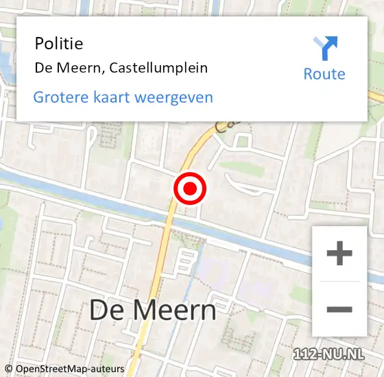 Locatie op kaart van de 112 melding: Politie De Meern, Castellumplein op 10 juli 2024 08:15