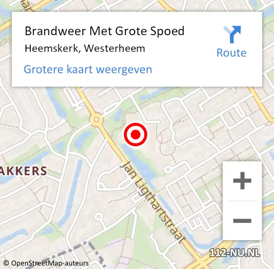 Locatie op kaart van de 112 melding: Brandweer Met Grote Spoed Naar Heemskerk, Westerheem op 10 juli 2024 09:19