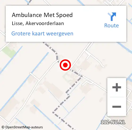 Locatie op kaart van de 112 melding: Ambulance Met Spoed Naar Lisse, Akervoorderlaan op 10 juli 2024 09:26