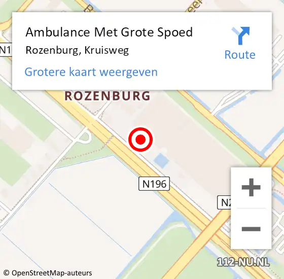 Locatie op kaart van de 112 melding: Ambulance Met Grote Spoed Naar Rozenburg, Kruisweg op 10 juli 2024 09:43