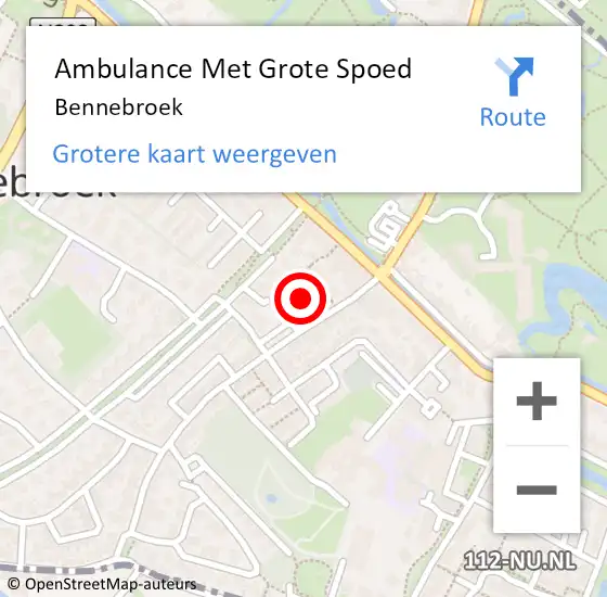 Locatie op kaart van de 112 melding: Ambulance Met Grote Spoed Naar Bennebroek op 10 juli 2024 10:00