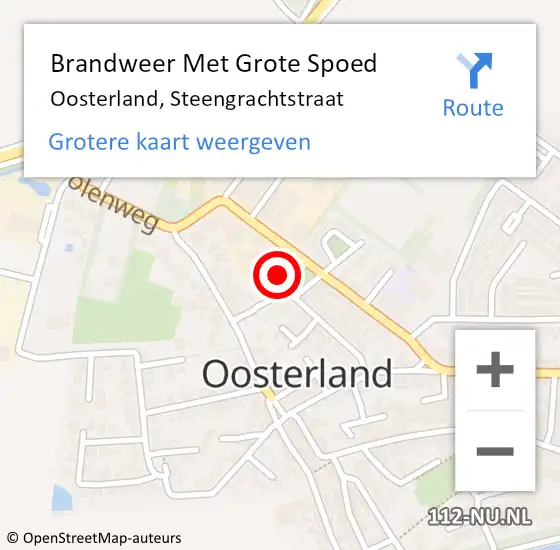 Locatie op kaart van de 112 melding: Brandweer Met Grote Spoed Naar Oosterland, Steengrachtstraat op 10 juli 2024 10:02