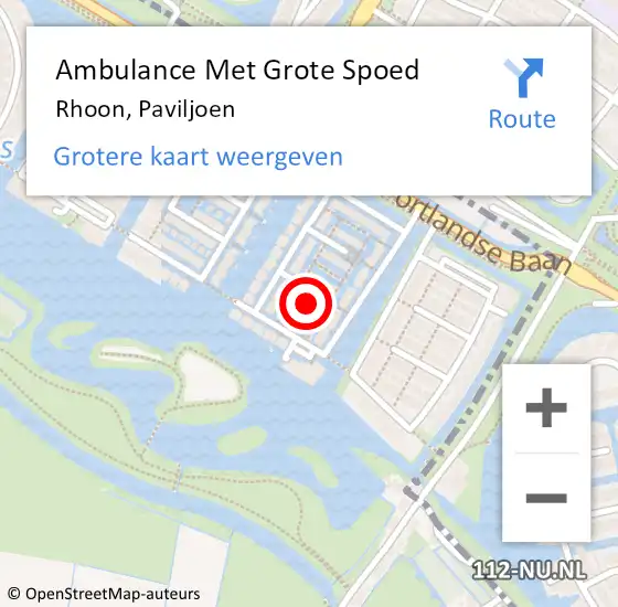 Locatie op kaart van de 112 melding: Ambulance Met Grote Spoed Naar Rhoon, Paviljoen op 10 juli 2024 10:05