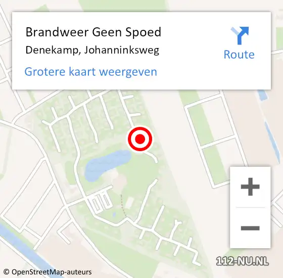 Locatie op kaart van de 112 melding: Brandweer Geen Spoed Naar Denekamp, Johanninksweg op 10 juli 2024 10:11