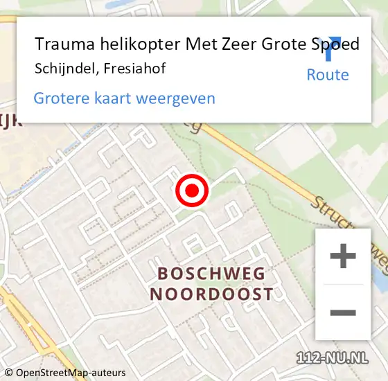 Locatie op kaart van de 112 melding: Trauma helikopter Met Zeer Grote Spoed Naar Schijndel, Fresiahof op 10 juli 2024 10:11