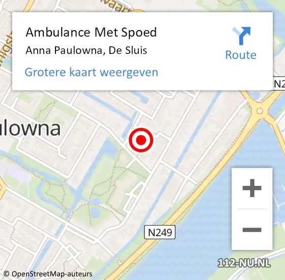 Locatie op kaart van de 112 melding: Ambulance Met Spoed Naar Anna Paulowna, De Sluis op 10 juli 2024 10:22