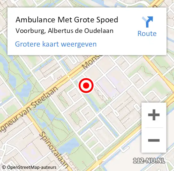 Locatie op kaart van de 112 melding: Ambulance Met Grote Spoed Naar Voorburg, Albertus de Oudelaan op 10 juli 2024 10:26