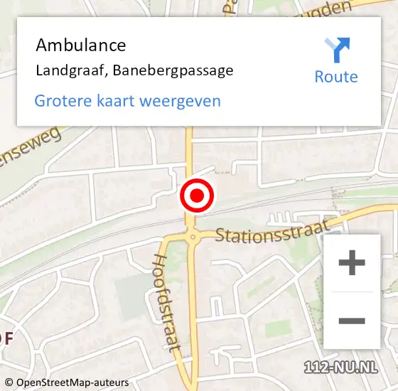 Locatie op kaart van de 112 melding: Ambulance Landgraaf, Banebergpassage op 12 oktober 2014 15:42