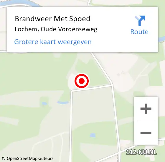 Locatie op kaart van de 112 melding: Brandweer Met Spoed Naar Lochem, Oude Vordenseweg op 10 juli 2024 10:48