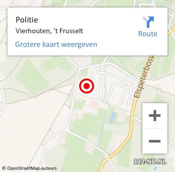 Locatie op kaart van de 112 melding: Politie Vierhouten, 't Frusselt op 10 juli 2024 11:45