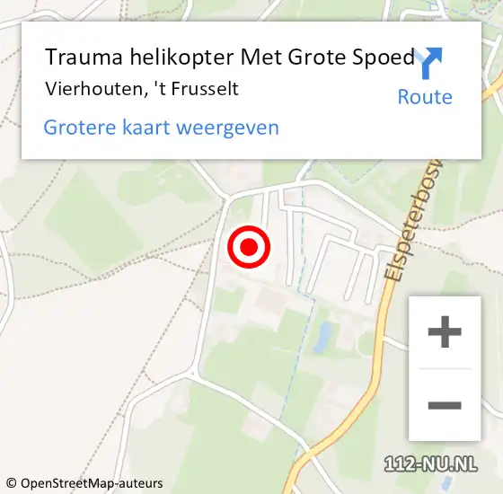 Locatie op kaart van de 112 melding: Trauma helikopter Met Grote Spoed Naar Vierhouten, 't Frusselt op 10 juli 2024 11:48