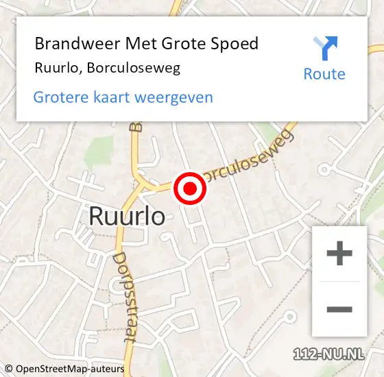 Locatie op kaart van de 112 melding: Brandweer Met Grote Spoed Naar Ruurlo, Borculoseweg op 10 juli 2024 11:59