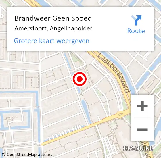 Locatie op kaart van de 112 melding: Brandweer Geen Spoed Naar Amersfoort, Angelinapolder op 10 juli 2024 12:36